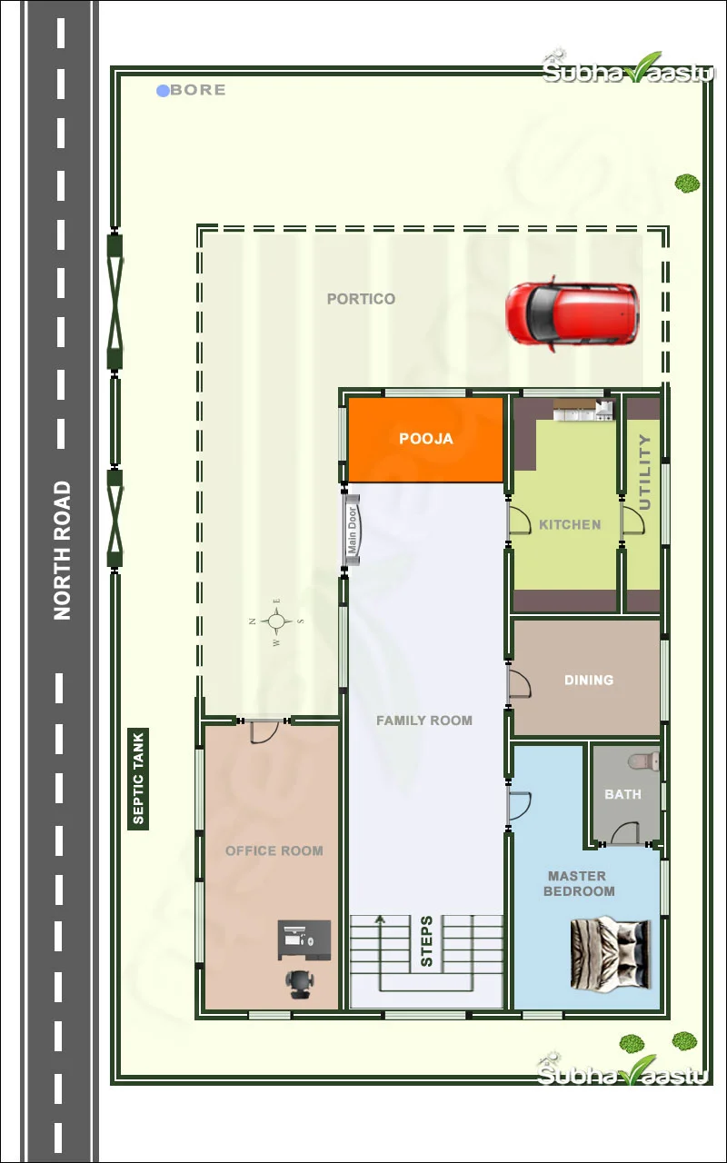60x40 north vastu house plan