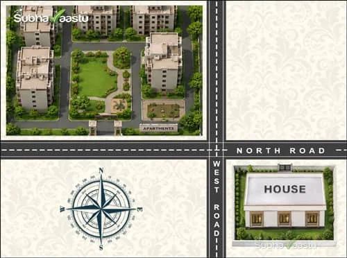 Northwest side apartment complex and its Vastu impact on nearby houses