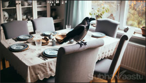 crow enter into home
