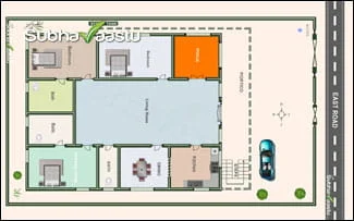 East facing house floor plan as per Vastu