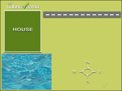 east of northeast street focus house with water body in south direction vastu effects