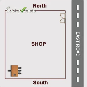 Main Northeast entrance door for east shop