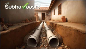 Sewage line in the North direction