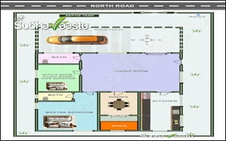 North facing house floor plan as per Vastu
