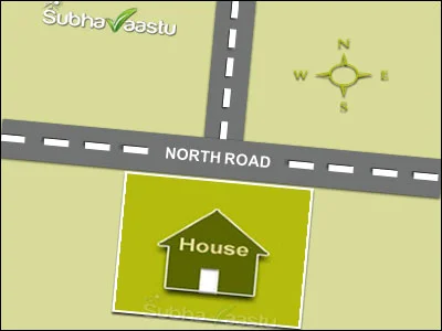 Layout tilted slightly toward North-Northeast showing a beneficial North street focus and its Vastu advantages