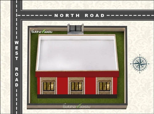 Northwest corner house with north road ending at west road