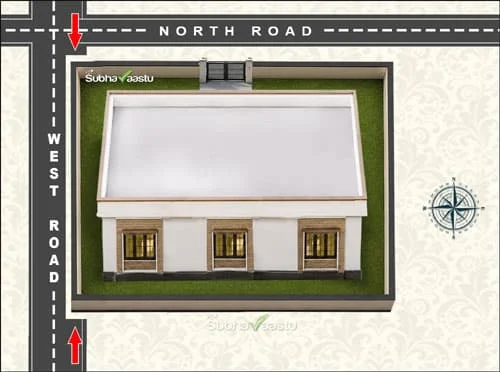 Northwest corner house with west extension Vastu