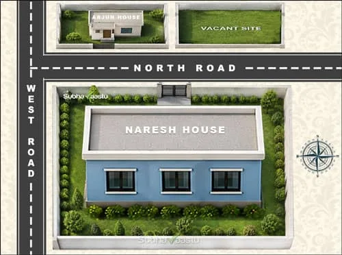 Northwest corner house with northeast vacant plot