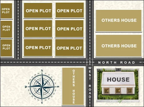 Multiple open vacant plots in the northwest direction and their Vastu effects on a nearby house