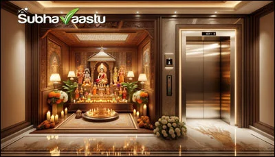 Puja room and lift side by side