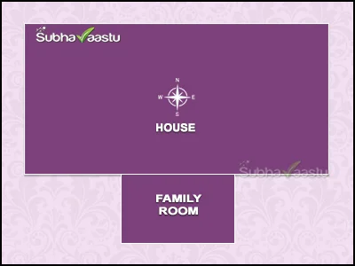 South extended family room vastu layout