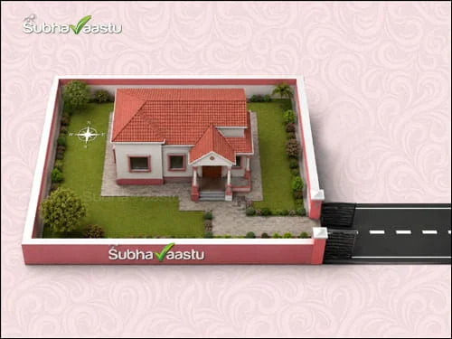 South-facing house with East-Southeast road thrust as per Vastu Shastra