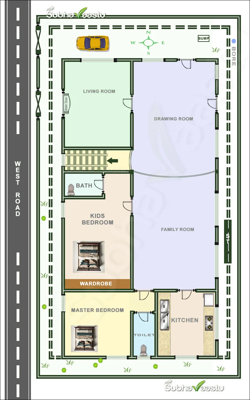 Elegant 60x40 ft two-bedroom opulent westward home schematic 