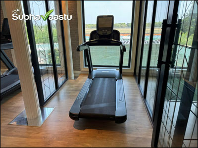 Treadmill placement in the East direction room