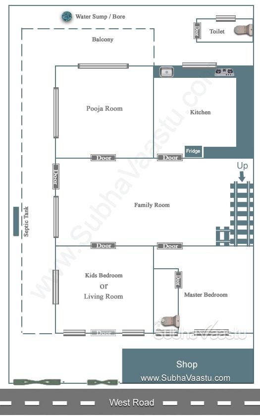 Double Bedroom West Facing House Plan