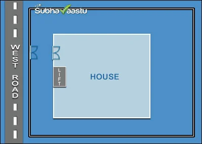 Lift or elevator placement in west facing house as per Vastu guidelines