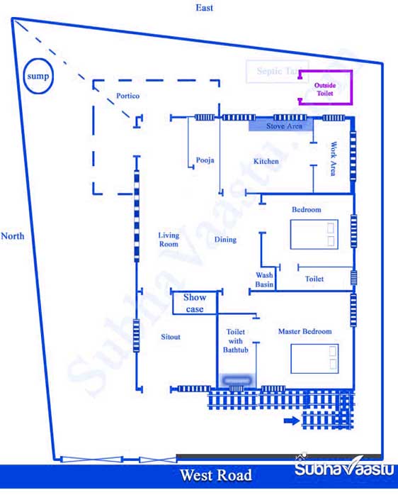 west facing vastu home plan - subhavaastu