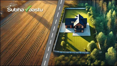 West-facing plot with large open land opposite; Vastu cautions and remedies like high compound wall and trees on the West side