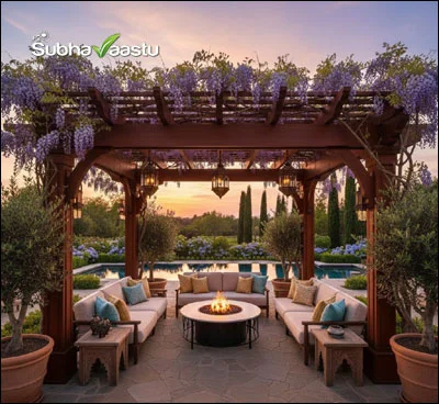 west house pergola setting as per Vastu