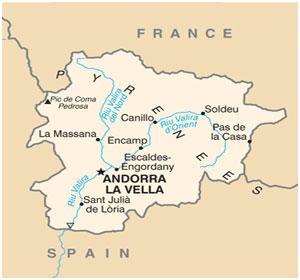 Andorra Country map